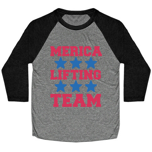 Merica Lifting Team Baseball Tee