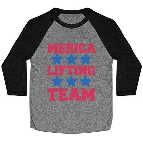 Merica Lifting Team Baseball Tee