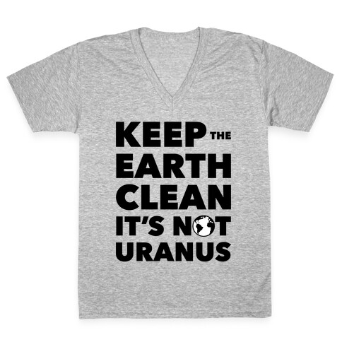 Keep The Earth Clean V-Neck Tee Shirt
