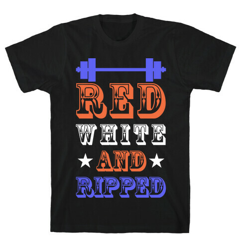Red White and Ripped T-Shirt