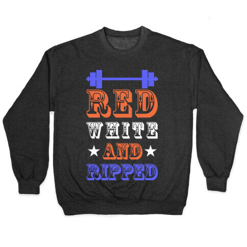 Red White and Ripped Pullover