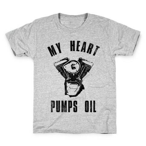 My Heart Pumps Oil (Vintage Tank) Kids T-Shirt