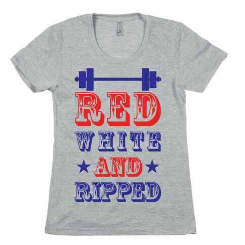 Red White and Ripped Womens T-Shirt