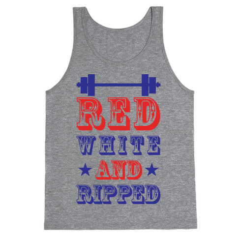 Red White and Ripped Tank Top