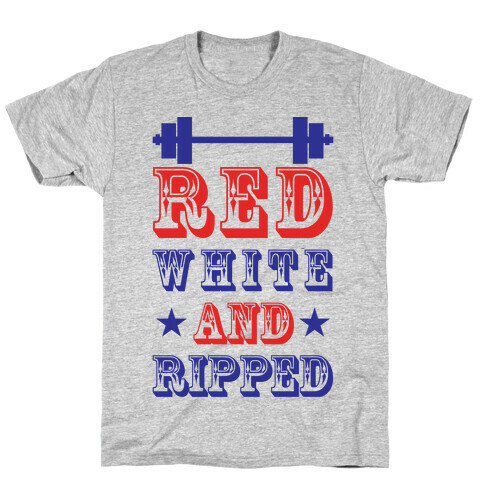 Red White and Ripped T-Shirt