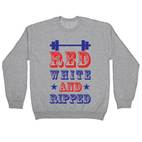 Red White and Ripped Pullover