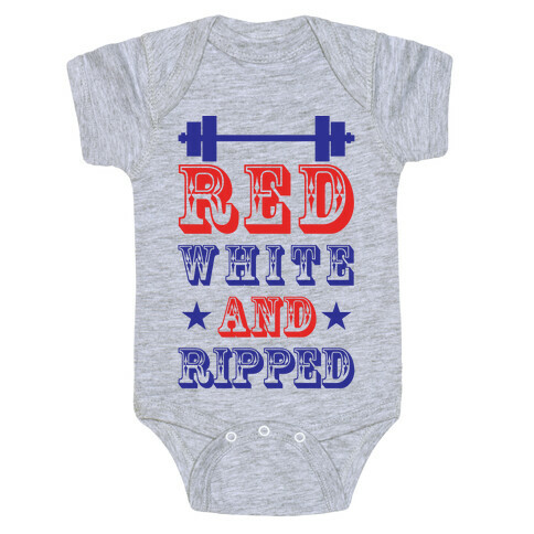Red White and Ripped Baby One-Piece