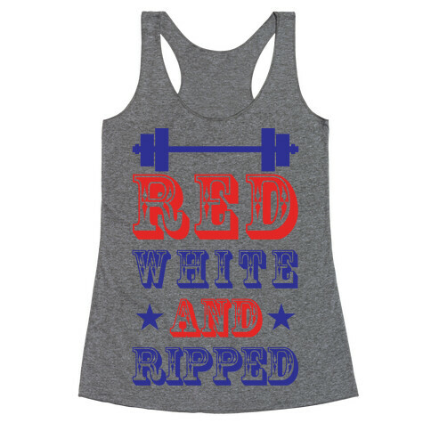 Red White and Ripped Racerback Tank Top