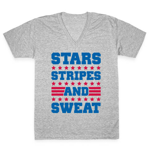 Stars Stripes and Sweat V-Neck Tee Shirt