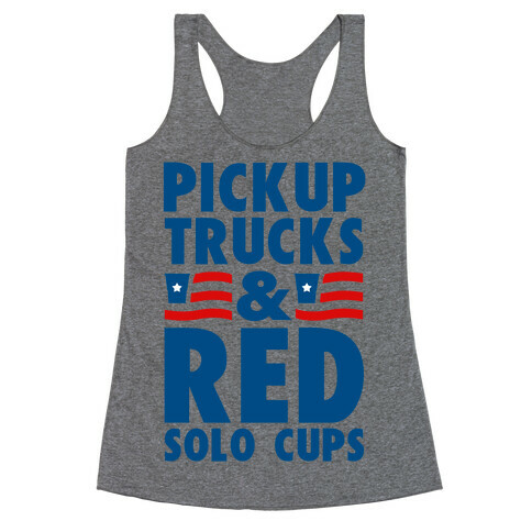 Pickup Trucks and Red Solo Cups Racerback Tank Top