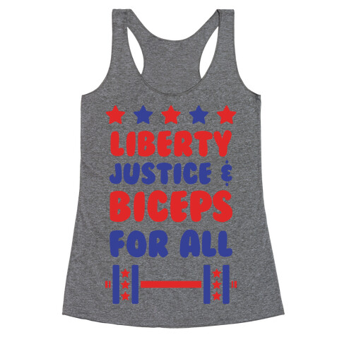 Liberty Justice & Biceps For All Racerback Tank Top