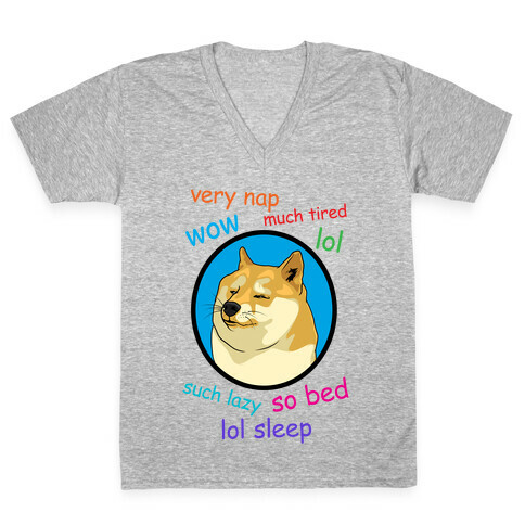 Nap Doge V-Neck Tee Shirt