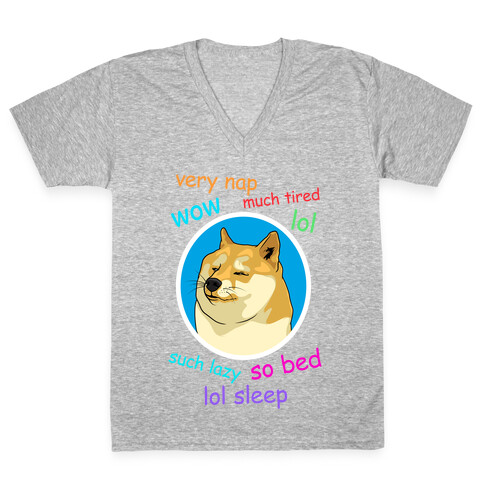 Nap Doge V-Neck Tee Shirt