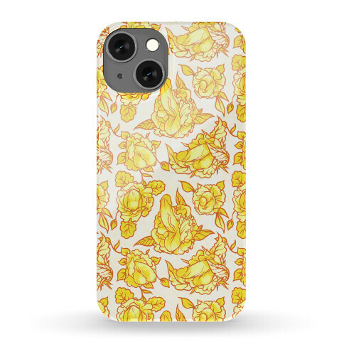 Floral Penis Pattern Yellow Phone Case