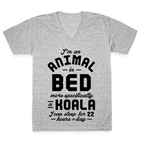 I'm An Animal In Bed V-Neck Tee Shirt