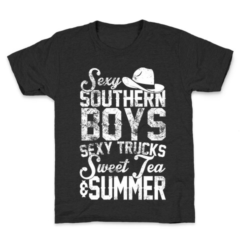 Sexy Southern Boys, Sexy Trucks, Sweet Tea & Summer Kids T-Shirt