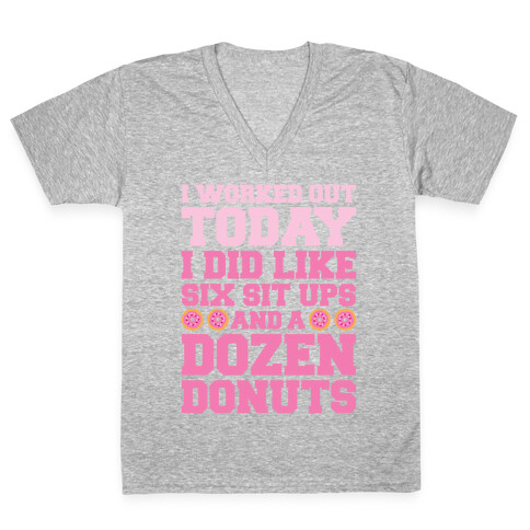 Dozen Donut Workout V-Neck Tee Shirt