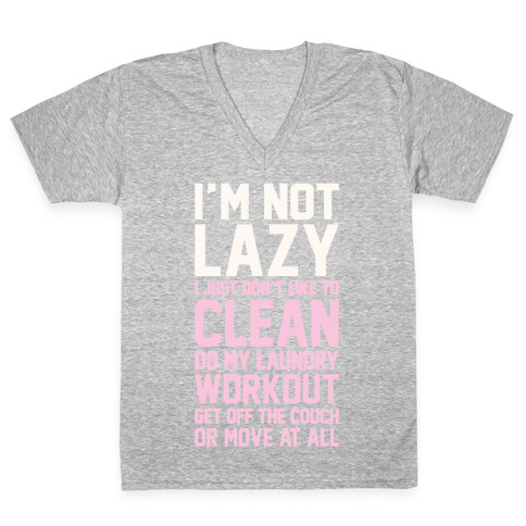 I'm Not Lazy V-Neck Tee Shirt