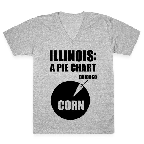 Illinois: A Pie Chart V-Neck Tee Shirt