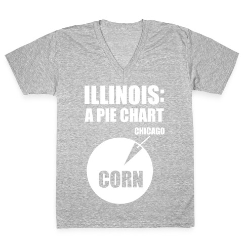 Illinois: A Pie Chart V-Neck Tee Shirt