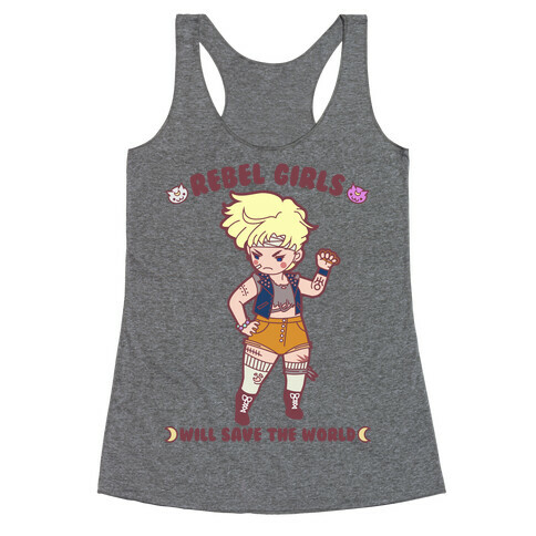 Rebel Girls Will Save The World Uranus Parody Racerback Tank Top