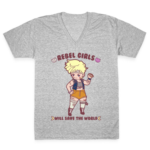 Rebel Girls Will Save The World Uranus V-Neck Tee Shirt