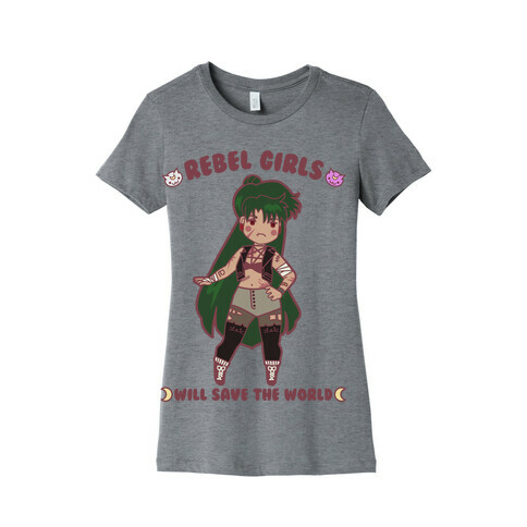 Rebel Girls Will Save The World Pluto Womens T-Shirt
