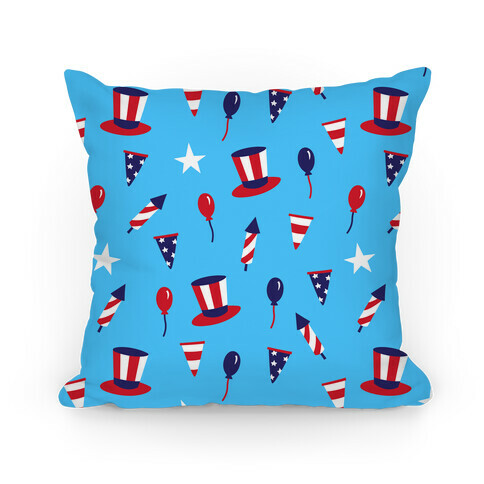 Red White and Blue Pattern Pillow