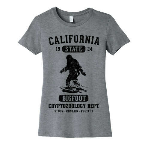 California Bigfoot Cryptozoology Womens T-Shirt