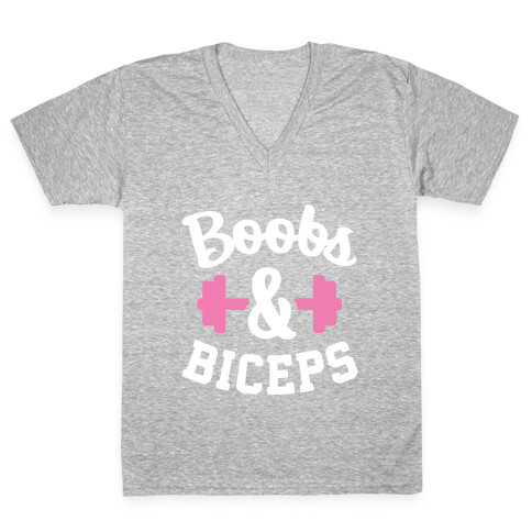 Boobs & Biceps V-Neck Tee Shirt