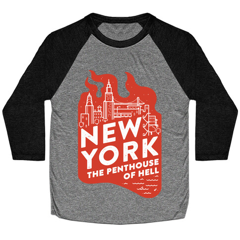 New York The Penthouse Of Hell Baseball Tee