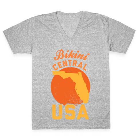 Bikini Central USA (Florida) V-Neck Tee Shirt