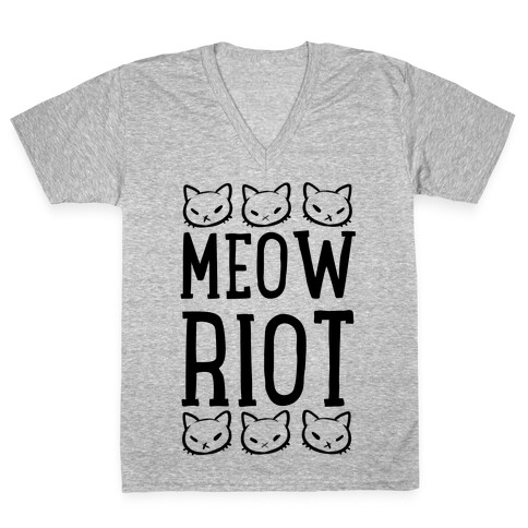 Meow Riot V-Neck Tee Shirt