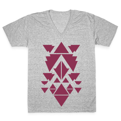 Aztec Pattern (Purple) V-Neck Tee Shirt
