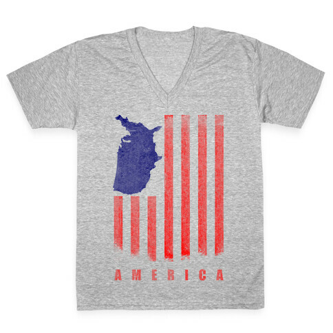 American Flag V-Neck Tee Shirt