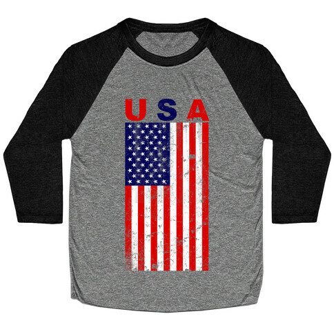 USA Flag Baseball Tee