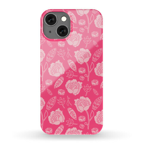 Floral and Leaves Pattern (Pink) Phone Case