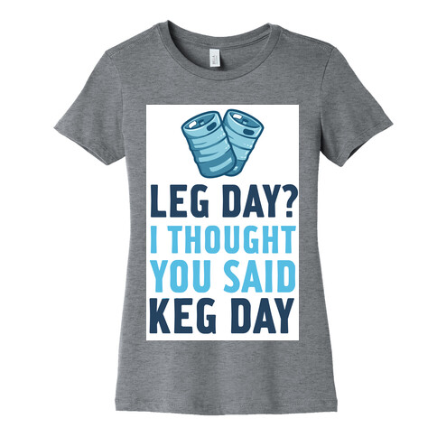 Leg Day? I Though you Said KEG DAY! Womens T-Shirt