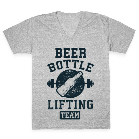 Beer Bottle Lifting Team V-Neck Tee Shirt