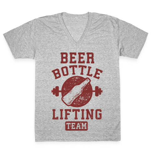 Beer Bottle Lifting Team V-Neck Tee Shirt