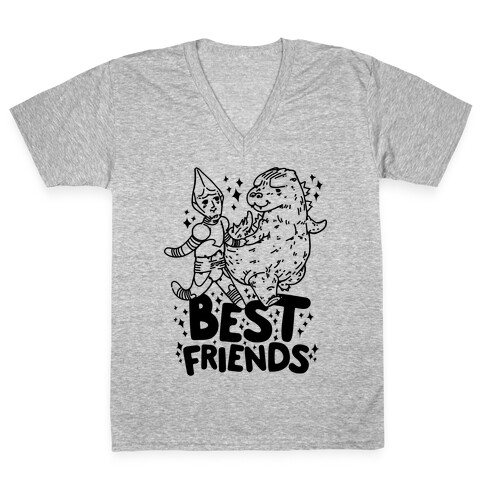 Best Friends Jet Jaguar & Godzilla V-Neck Tee Shirt