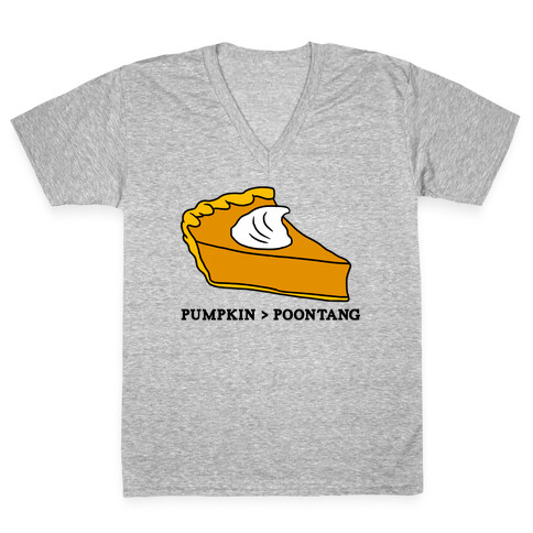 PUMPKIN VS POONTANG PIE V-Neck Tee Shirt