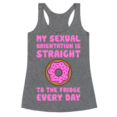 My Sexual Orientation Is Straight (To The Fridge Every Day) Racerback Tank Top