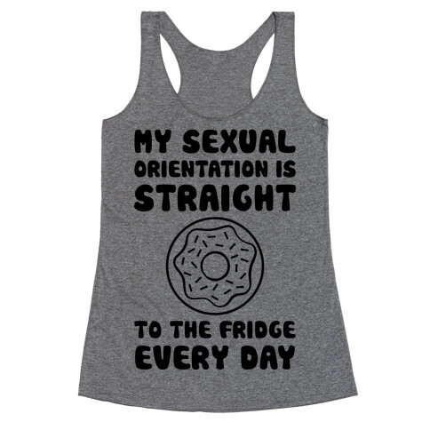 My Sexual Orientation Is Straight (To The Fridge Every Day) Racerback Tank Top