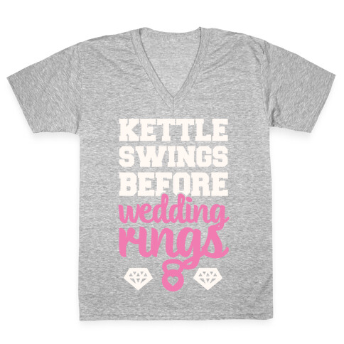 Kettle Swings Before Wedding Rings V-Neck Tee Shirt