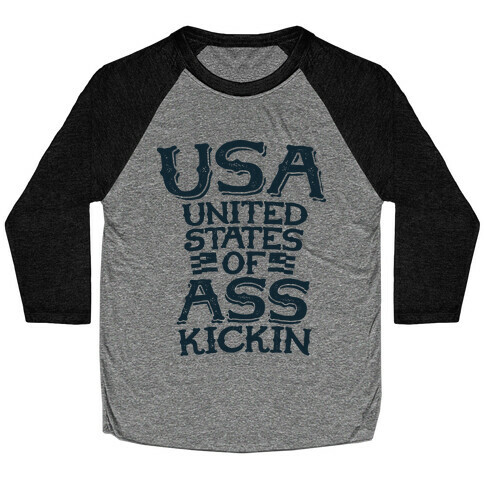 United States of Ass Kickin Baseball Tee