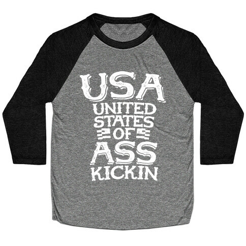 United States of Ass Kickin Baseball Tee