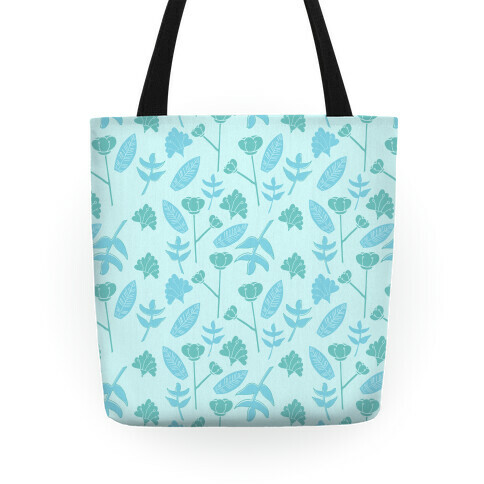 Floral Pattern (Teal) Tote