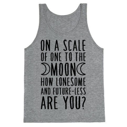 On a Scale of One to the Moon How Lonesome and Future-Less are You? Tank Top