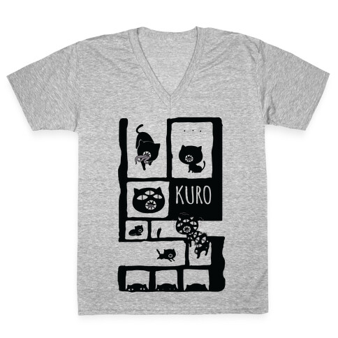 Kuro Cat V-Neck Tee Shirt